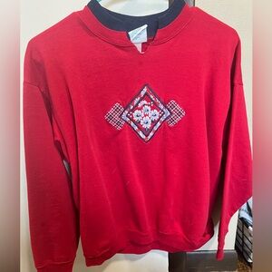 Red Embroidered Crewneck Size Small